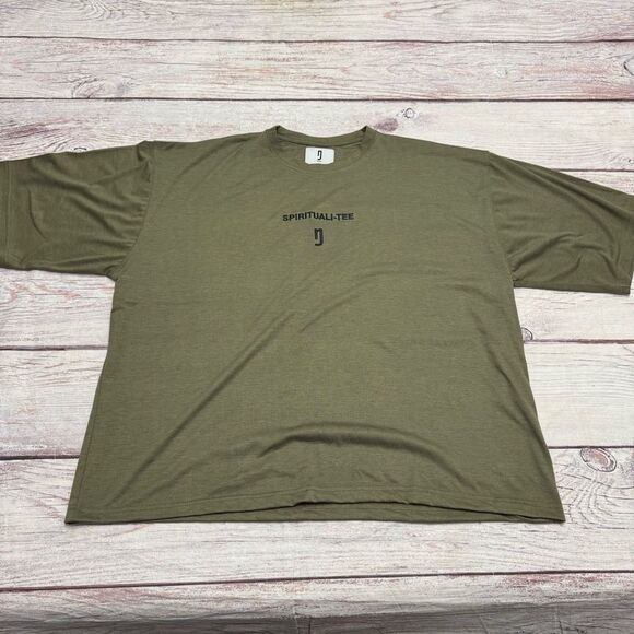 RIJAI Spirituali-Tee Cotton Blend T Shirt Unisex Olive Size Medium - Picture 4 of 7